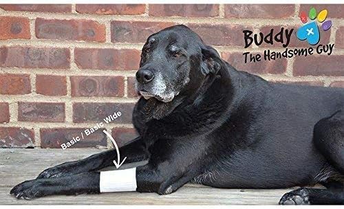 Basic Leg Bandages for Dogs, Cats Pets - First-Aid Non Adhesive Fur Friendly, Soft Stretch Wound Care, Hot Spots, Fungus, Adjustable Fastening Strap Value Pack (2XS/XS 20-Pack)