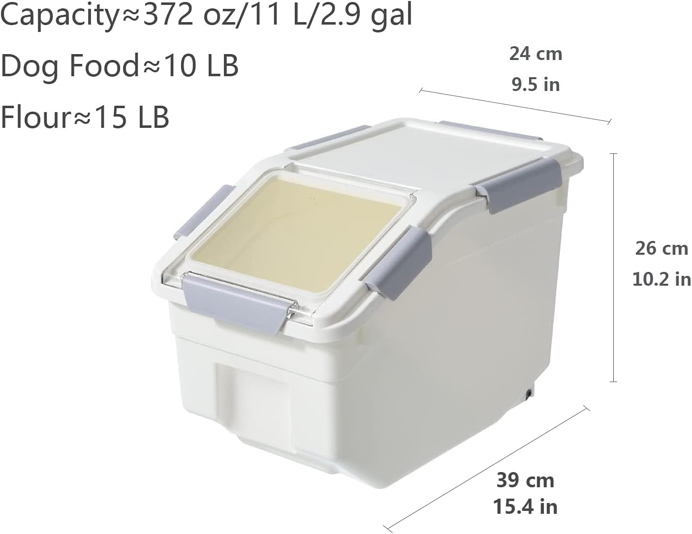 LISM 2 Pack Dog Food Storage Container with Scoop,Large Airtight Pet Dog Food Bin,Container for Dog Treats Rice,Dog Cat Dry Food Bin,Baking Supplies,Flour,Rice,Kitchen Pantry Cereal(10 LB)