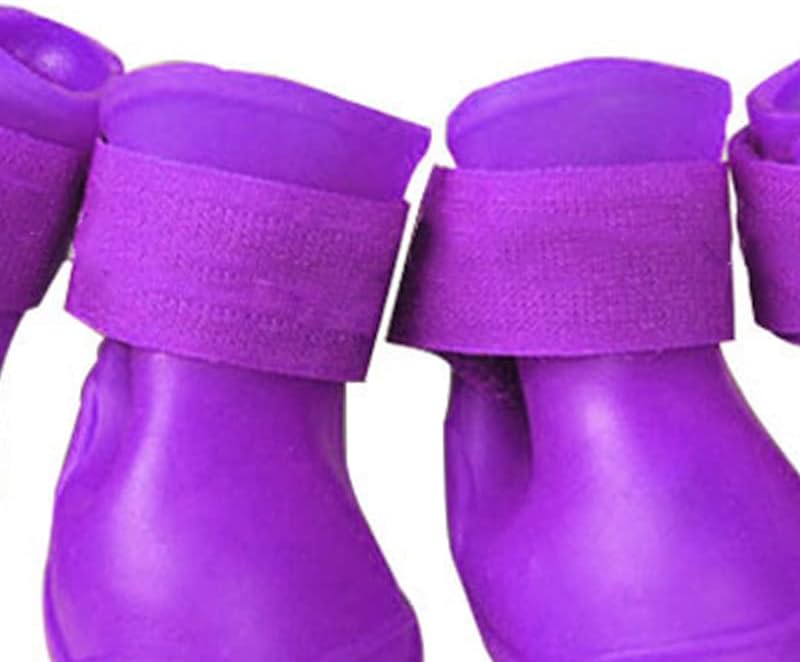 4Pcs Silicone Dog Boots, Non Slip Dog Rain Shoes All Weather Dog Shoes Shoes for Hot Pavement Snow Mud and Rain (M)
