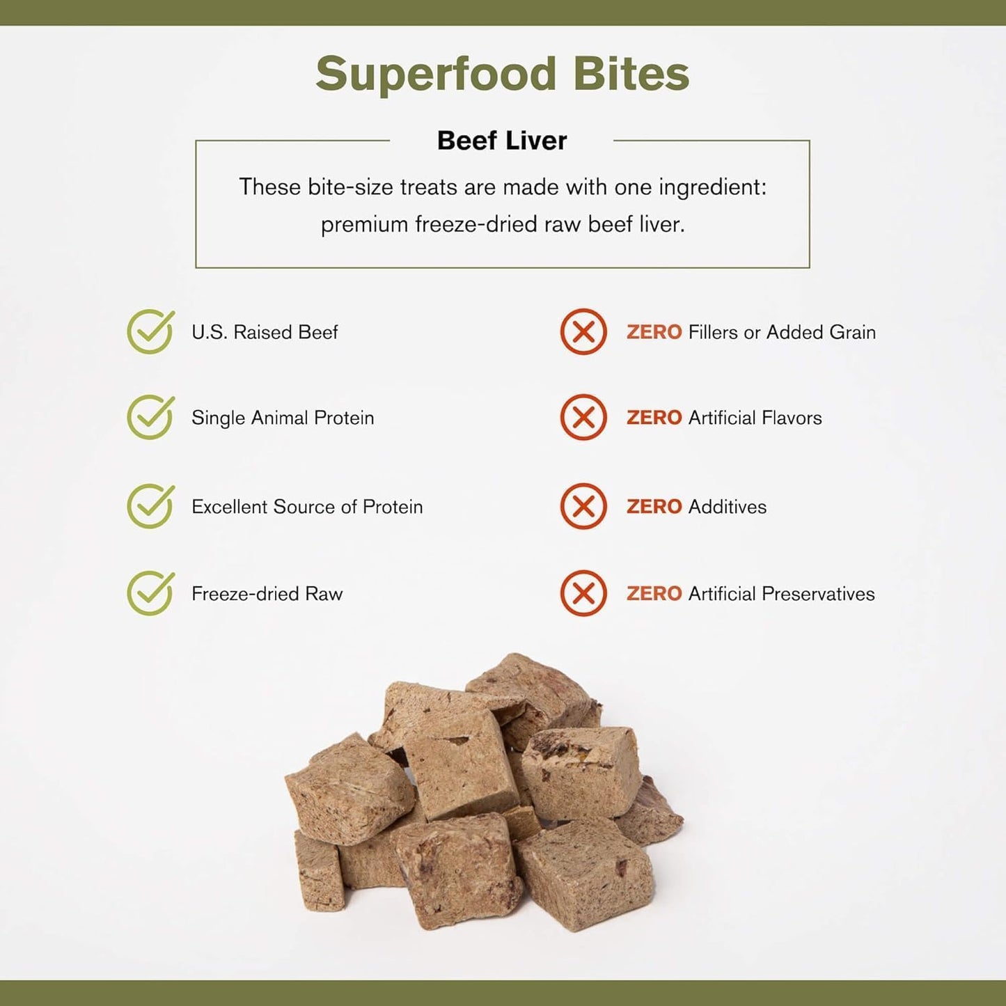 BADLANDS RANCH - Superfood Bite, Freeze-Dried Raw Dog Treats - Protein Rich, Train & Reward, Traceable Single Ingredient by Katherine Heigl (4 Ounce (Pack of 4) Beef Liver)