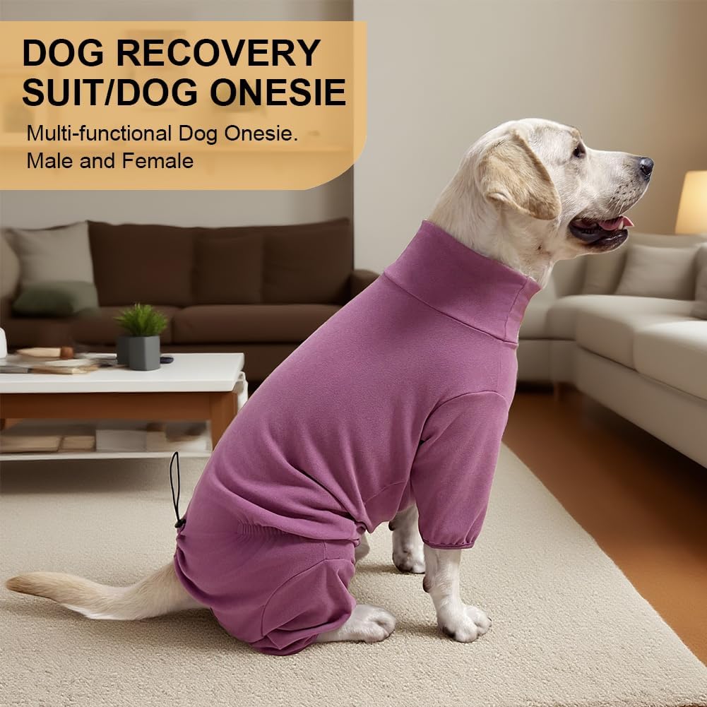 Dog Pyjamas PJS Sweater Clothes and Home Clothing Suitable for Medium to Large Breeds of Dogs, Dog Neutering Suits, Extra-Large Stretch Fabric, Four-Legged Clothes(Thickened Red, 2XL)