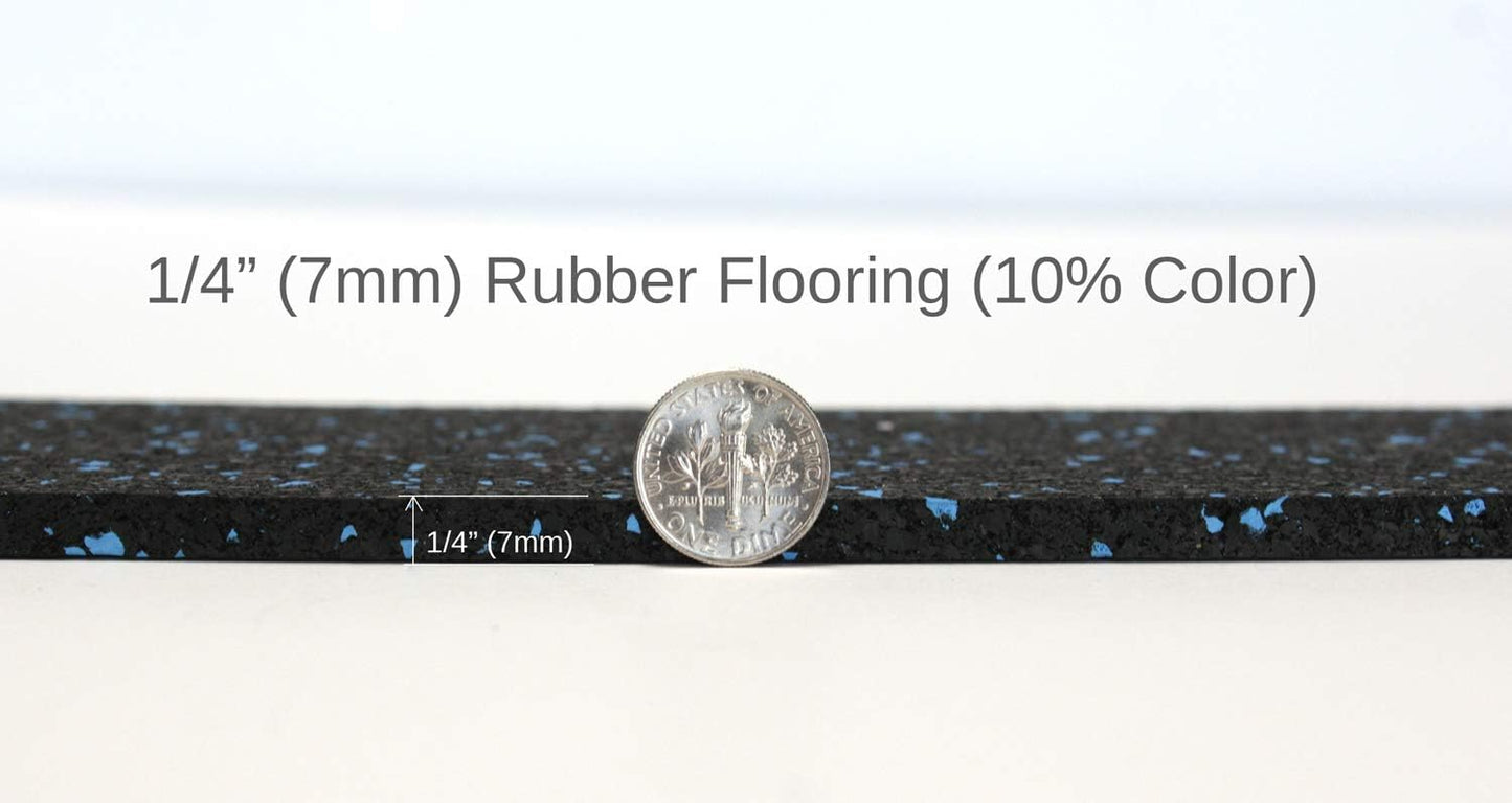 American Floor Mats 1/4in (7mm) Thick 10% Mocha 4' x 7' Heavy Duty Rubber Rolls, Protective Exercise Mats, Home Gym Rubber Flooring