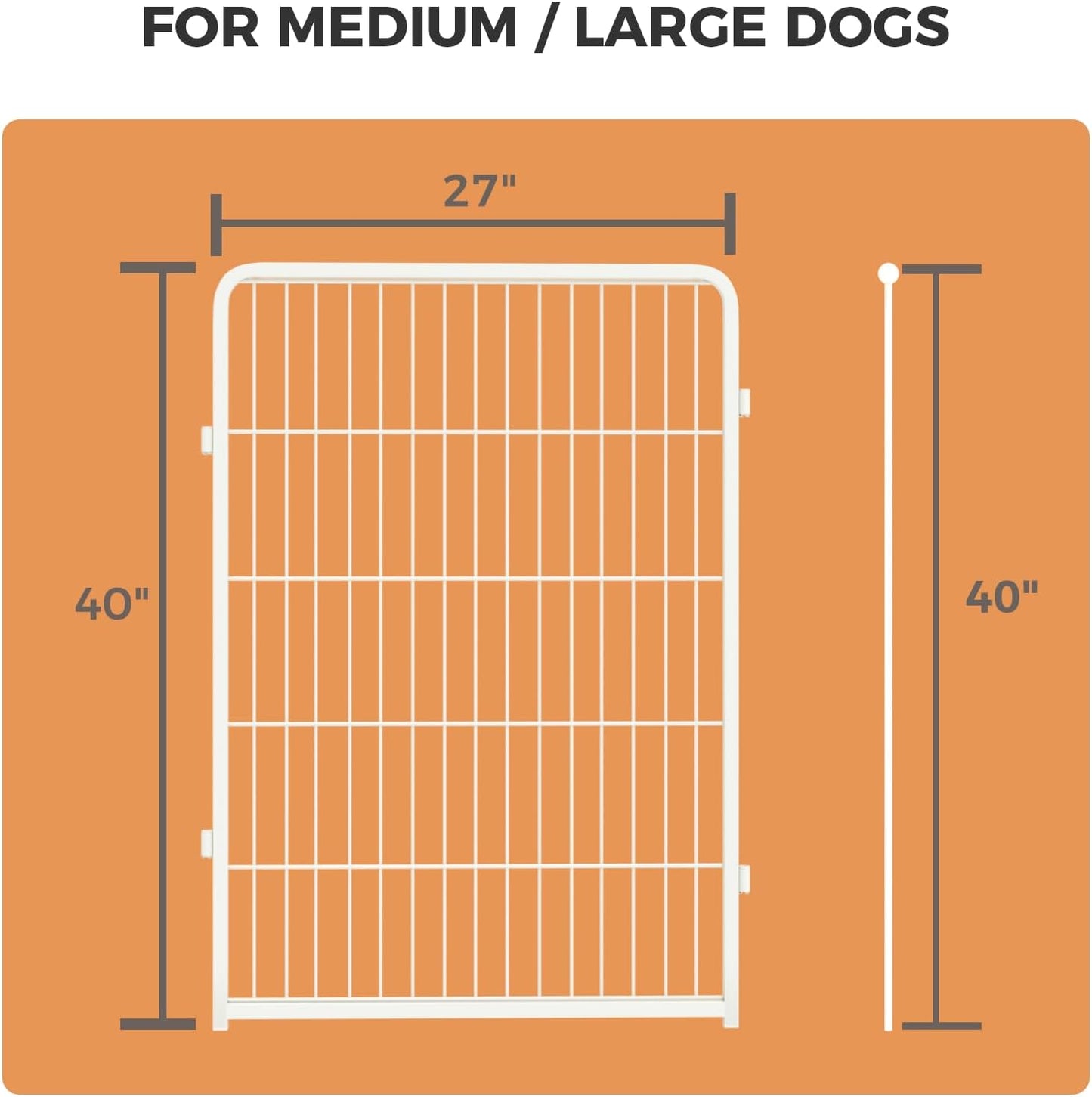 FXW Homeplus Unleashed Indoor Dog Playpen - Stress-Free and Safe Play, Heavy Duty 40 Inch 2 Wire Panels Dog Pen for Medium and Large Dogs, White│Patented