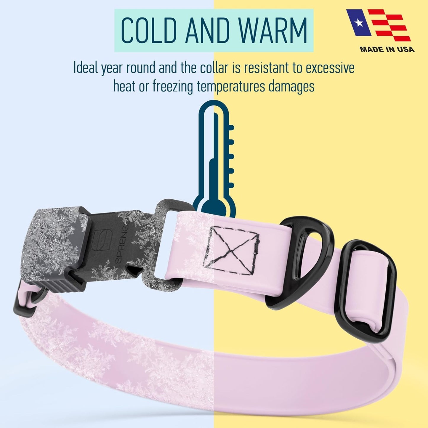 Dogline Biothane Waterproof Dog Collar with Herm Sprenger Stainless Steel Quick Release Buckle – Heavy Duty Tactical Durable Collar for Dogs – Comfortable and Safe Pet Collar, W 3/4" L 12-19", Pastel