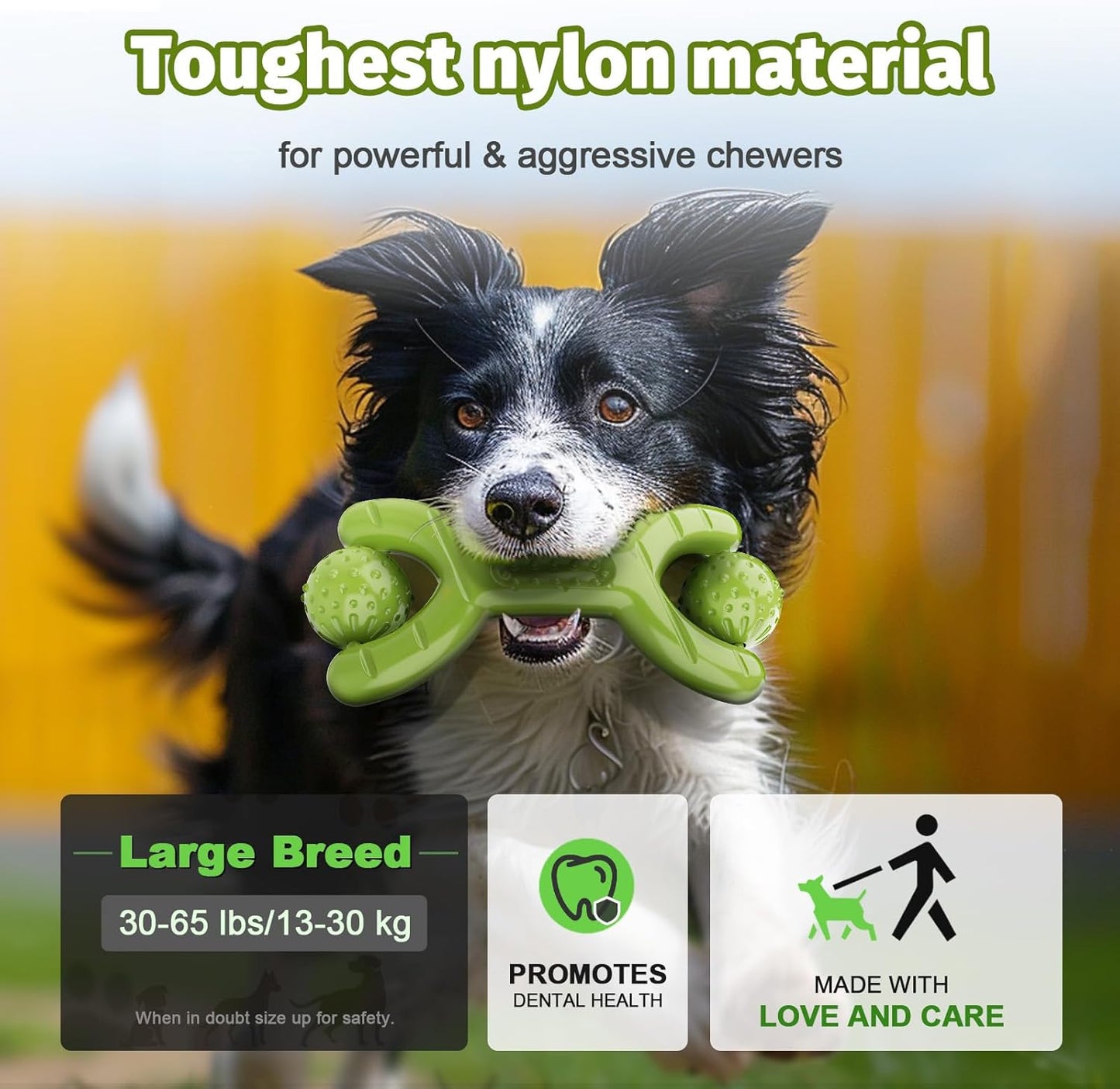 Indestructible Dog Toys for Aggressive Chewers - Heavy Duty Chew Proof Durable Toy for Large Breed Dogs, Interactive Tough Nylon Bone for Boredom Relief & Mental Stimulation