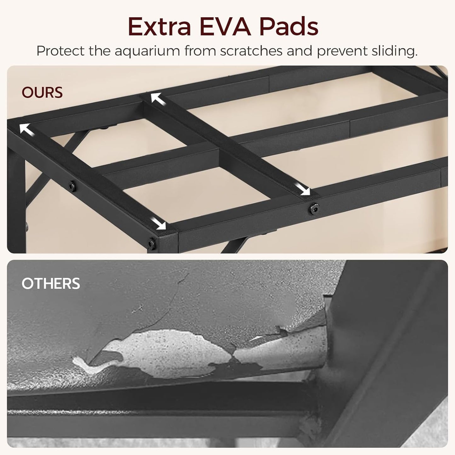 30 Gallon Fish Tank Stand, Aquarium Stand with 2-Tier Storage Shelves, Heavy Duty Breeder Turtle Terrarium Stand Rack for Home Office, 30.0" L x 11.8" W x 24.4" H, Black FTBK3001