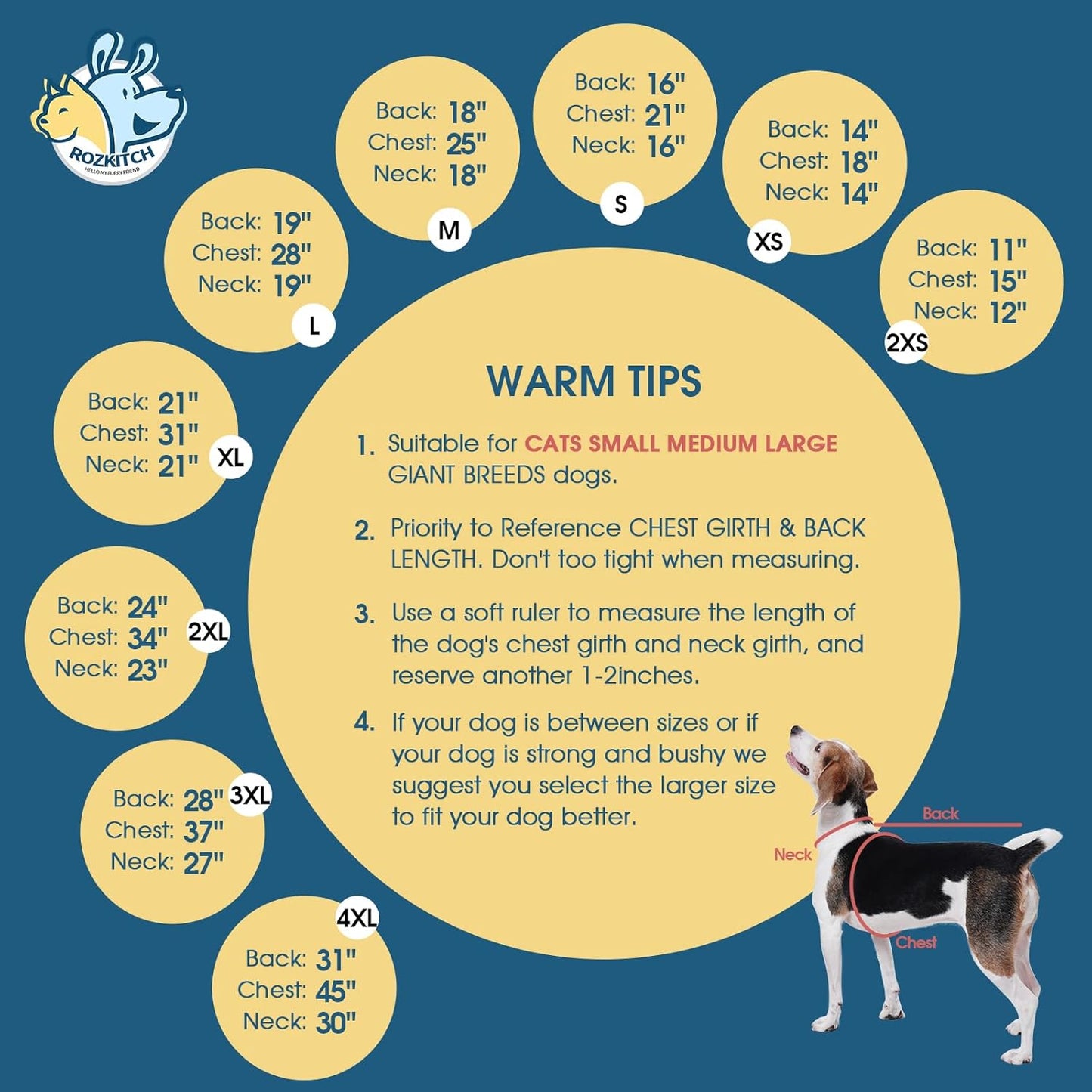 ROZKITCH Dog Pjs for Small Dogs, Pet Windproof Warm Cold Weather Jacket Vest Cozy Jumpsuit Apparel Outfit Clothes for Small Dog Walking Hiking Sleep Red 2XS