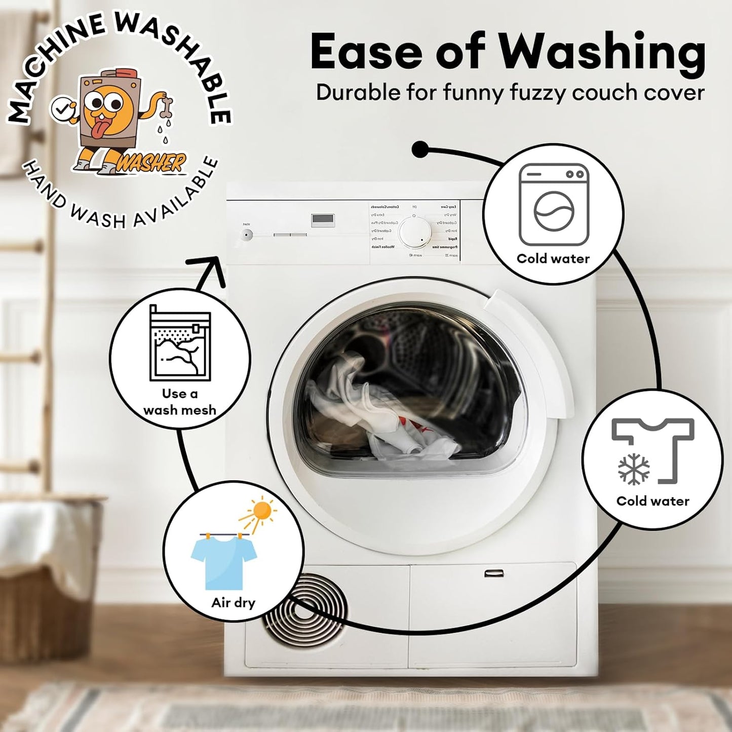 FUNNY FUZZY Pet Couch Cover for Sofa, Calming Dog Bed for Couch, Fluffy Plush Dog Couch Mat for Furniture Protector for Large Medium Small Pets, 47×37 in, Blue