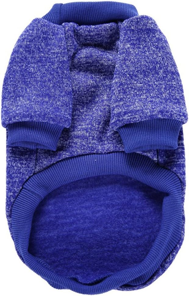 Jecikelon Dog Clothes Dogs Sweater Soft Puppies Clothing Winter Puppy Sweaters Warm Outfit for Dogs Small XXS XS Cat Apparel (Dark Blue, L)