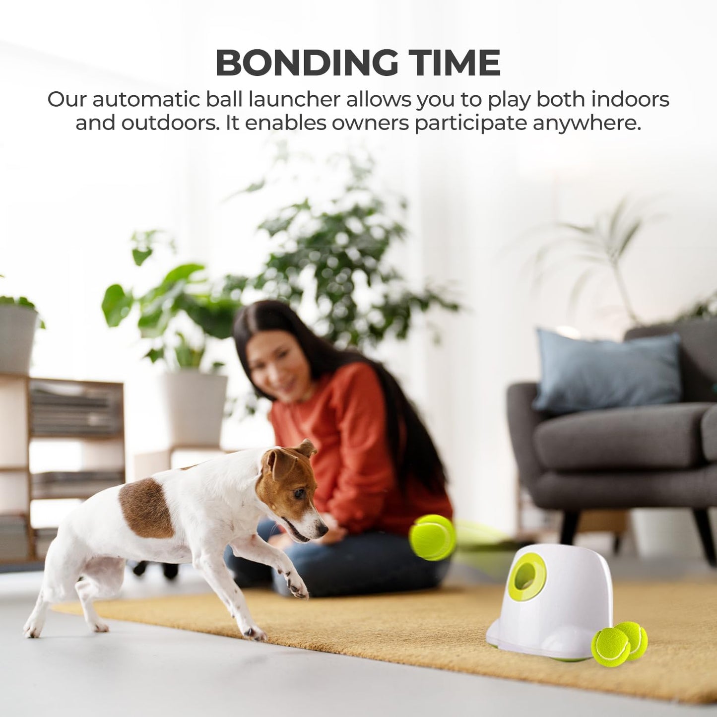 ALL FOR PAWS Original Dog Automatic Ball Launcher for Small and Medium Dogs, Interactive Dog Tennis Ball Throwing Machine, Enrichment Mental Stimulation Toys, Reduce Boredom & Stress