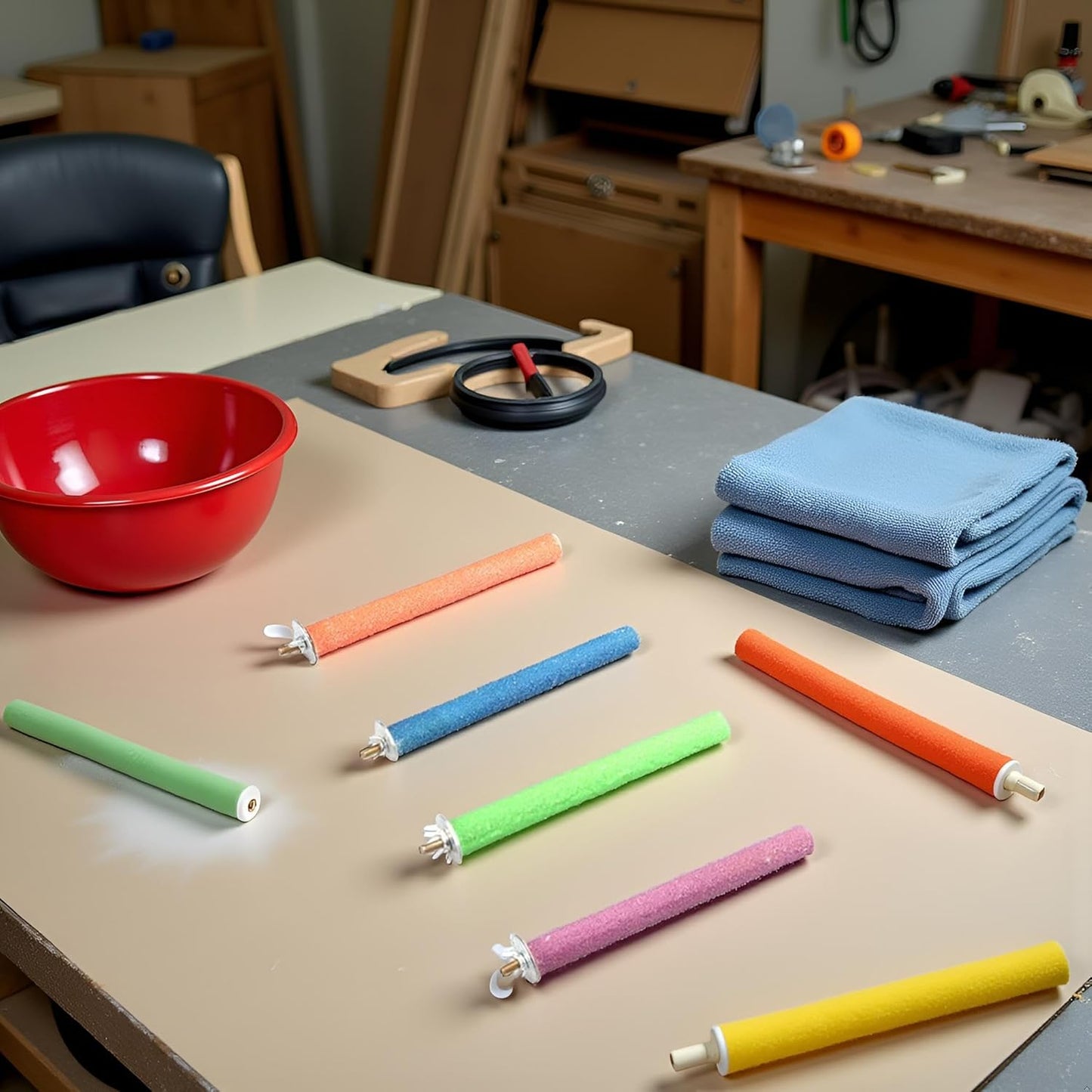 1Pc Random Color Bird Perch Stand Toy Wood Parrot Perch Stand Grinding Claw Sticks Sanded Surface Cage Toy for Parakeets Finches Parakeet Toys,Birdcage Accessories, Bird Perches