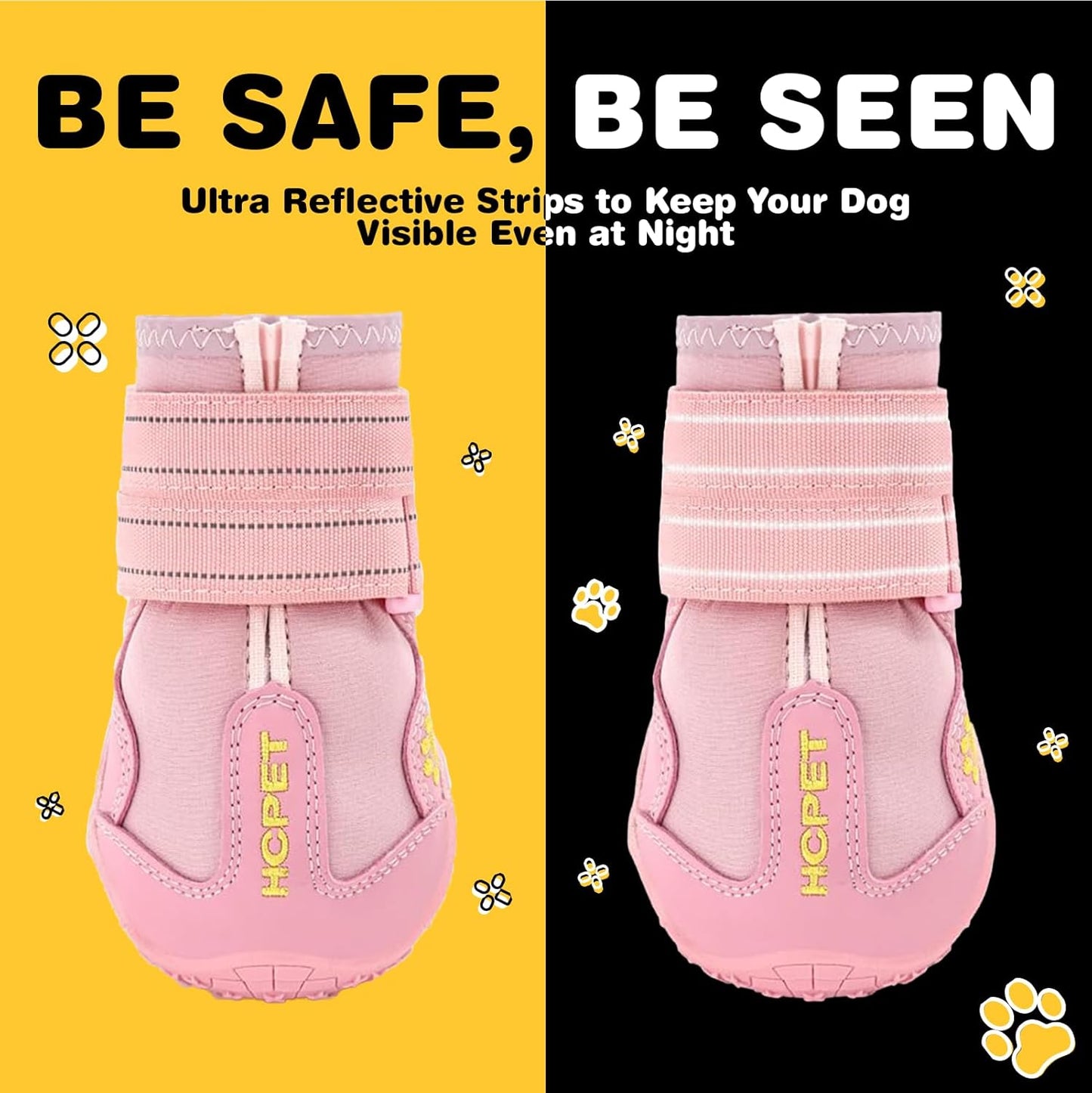 Hcpet Dog Shoes, Dog Boots for Small Dogs, Breathable Medium Dog Booties Paw Protector for Summer Hot Pavement, Winter Snowy Day, Outdoor Walking, Indoor Hardfloors Anti Slip Sole Pink Size 2