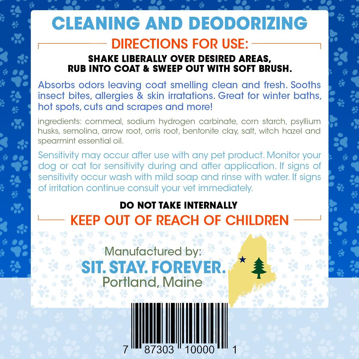 Sit Stay Forever Dry Powder Shampoo for Dogs, Dry Shampoo for Smelly Dogs and Cats, Talco para Perros y Gatos, Shampoo for Stinky and Itchy Skin, Waterless Dog Shampoo, 28 oz