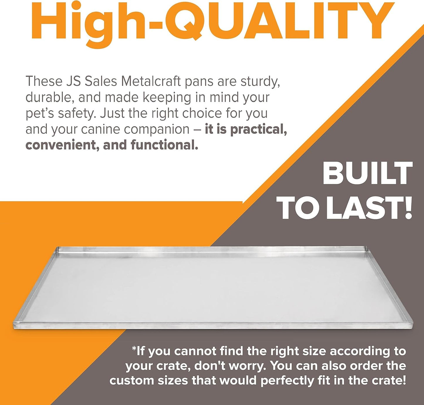 29.5" x 19.75" Metal Replacement Dog Crate Pan Chew Proof Crack Proof Pet Kennel Tray Central Dog Training Crate Pan Pet Supplies, Galvanized, 1" H