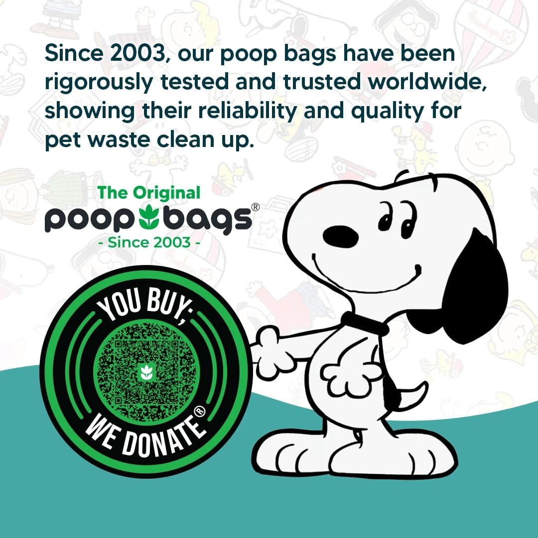 The Original Poop Bags® Peanuts Dog Waste Bags – 38% Plant Based, Leak-Proof & Durable, Large Dog Poop Bags for Dispensers, Unscented (960 Count)