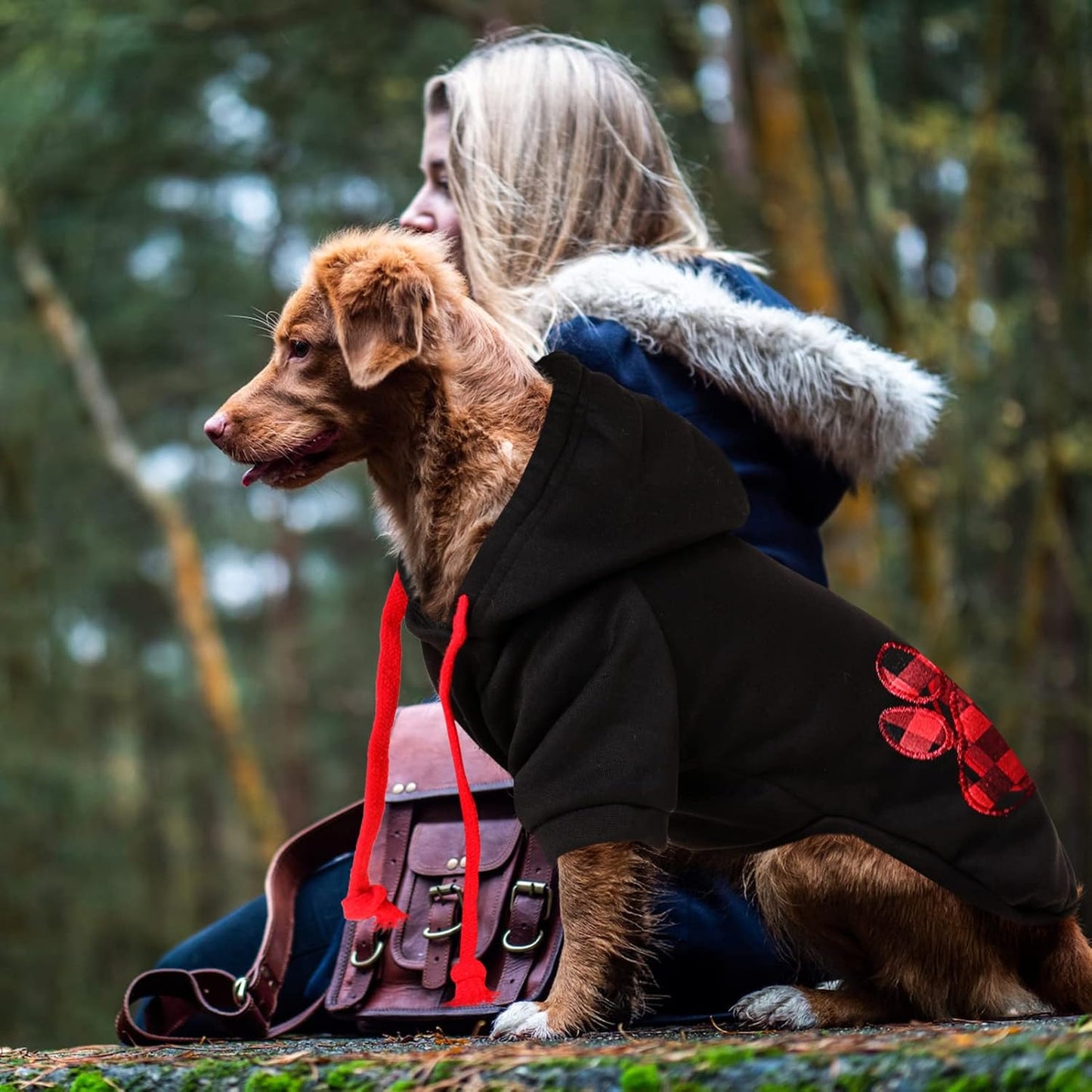 SAWMONG Dog Hoodie,Flannel Pet Hooded Sweater with Hat Puppy Pullover Sweater Shirt,Dog (Black,S)