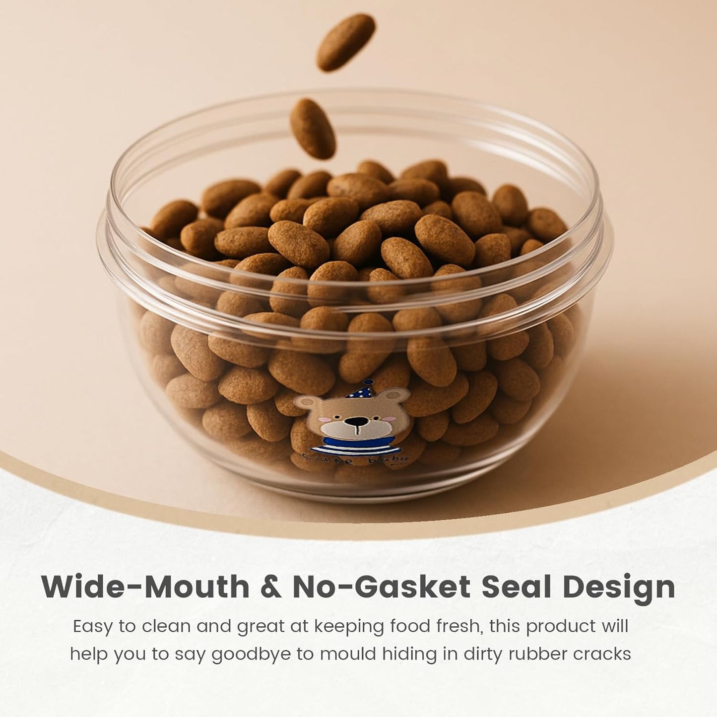 3PCS Dog Food Storage Container Set – Airtight Dog Food Container, Transparent Pet Food Storage Containers for Dog Treats, Cat Food Container, Blue, Multi-Size