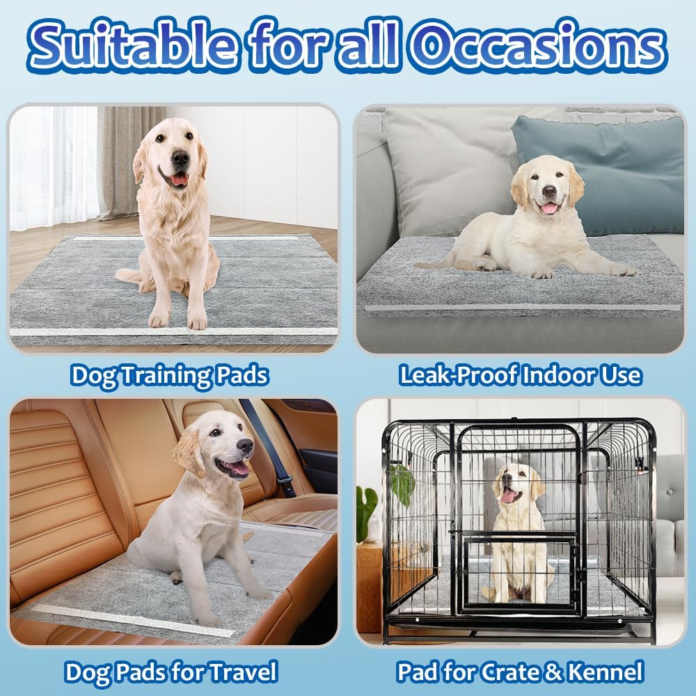 Charcoal Puppy Pads Extra Large, Activated Charcoal Dog Pee Pads, X-Large Odorless Potty Pads for Dogs 28"x34", 40 Count XL Disposable Puppy Pads Pet Training Pads for Housebreaking