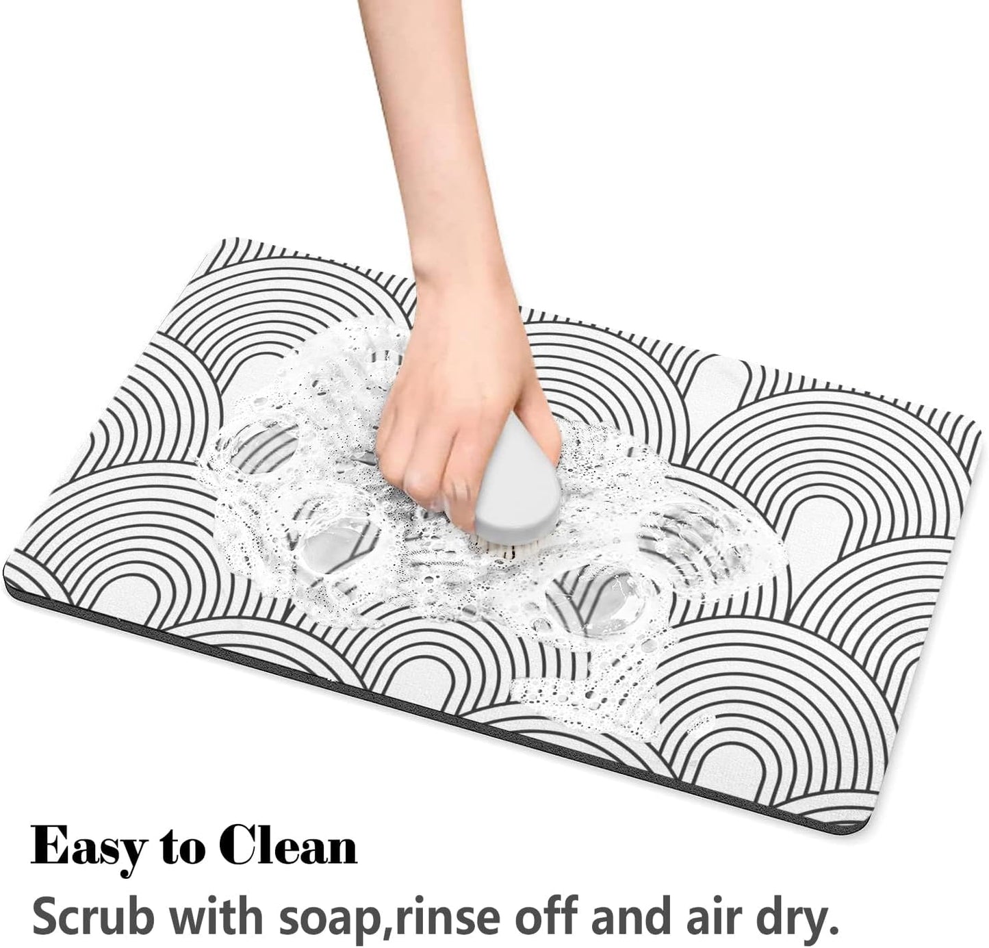 Dog Food Mats for Floors Absorbent, Pet Cat Food Mat - Quick Dry Dog Bowl Mats for Food and Water, Eco-Friendly Boho Pet Supplies 12" x 20"