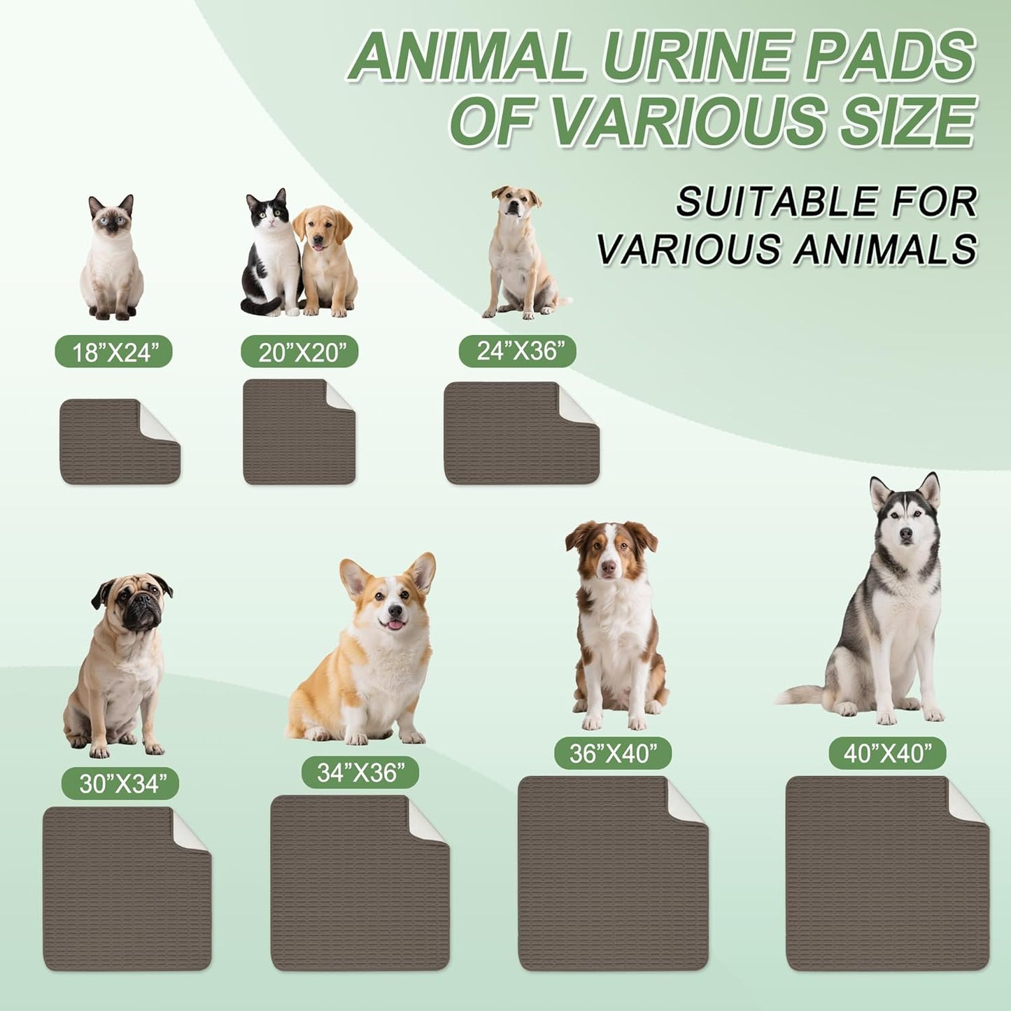 Washable Pee Pads for Dogs, 2 Pack Reusable Puppy Pads Dog Pads, Non-Slip Dog Pee Pads, Leakproof Pet Pee Pads Wee Wee Pads for Dogs. (Coffee, 34"x36"(Pack of 2))