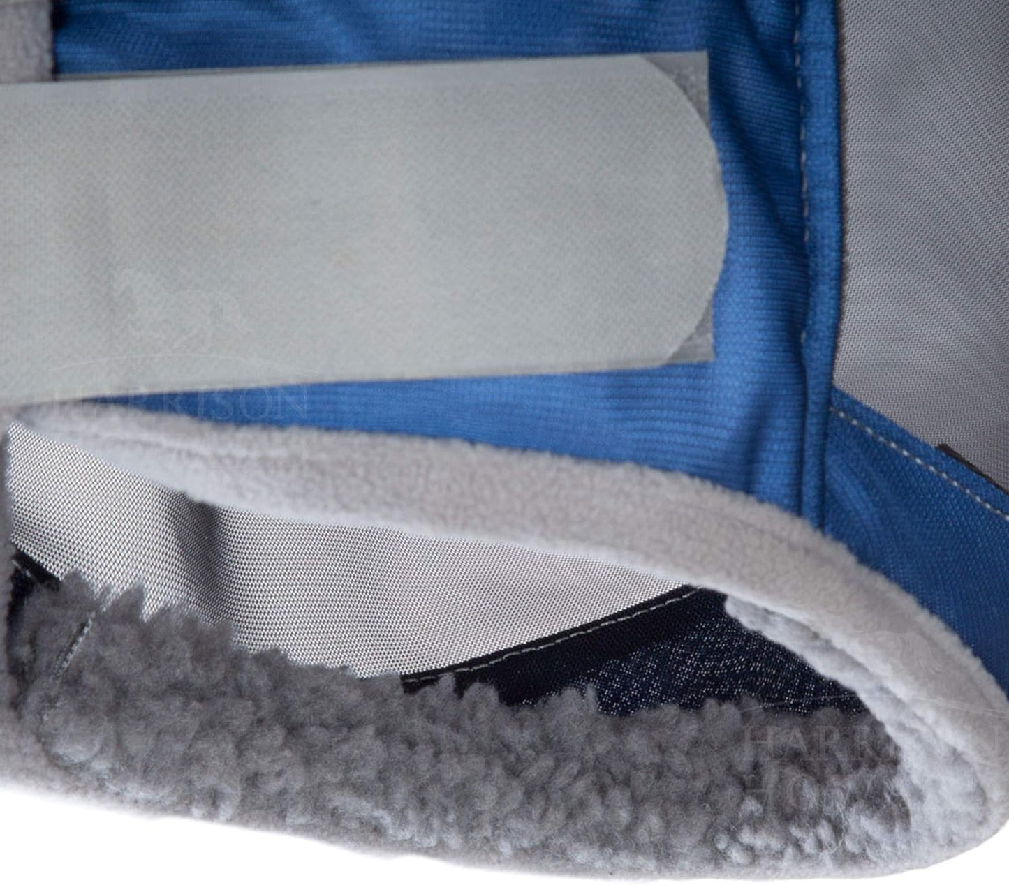 Harrison Howard CareMaster Pro Luminous Fine Mesh UV-Proof Fleece Padding Fly Mask Half Face Aquamarine (XL; Extra Full)