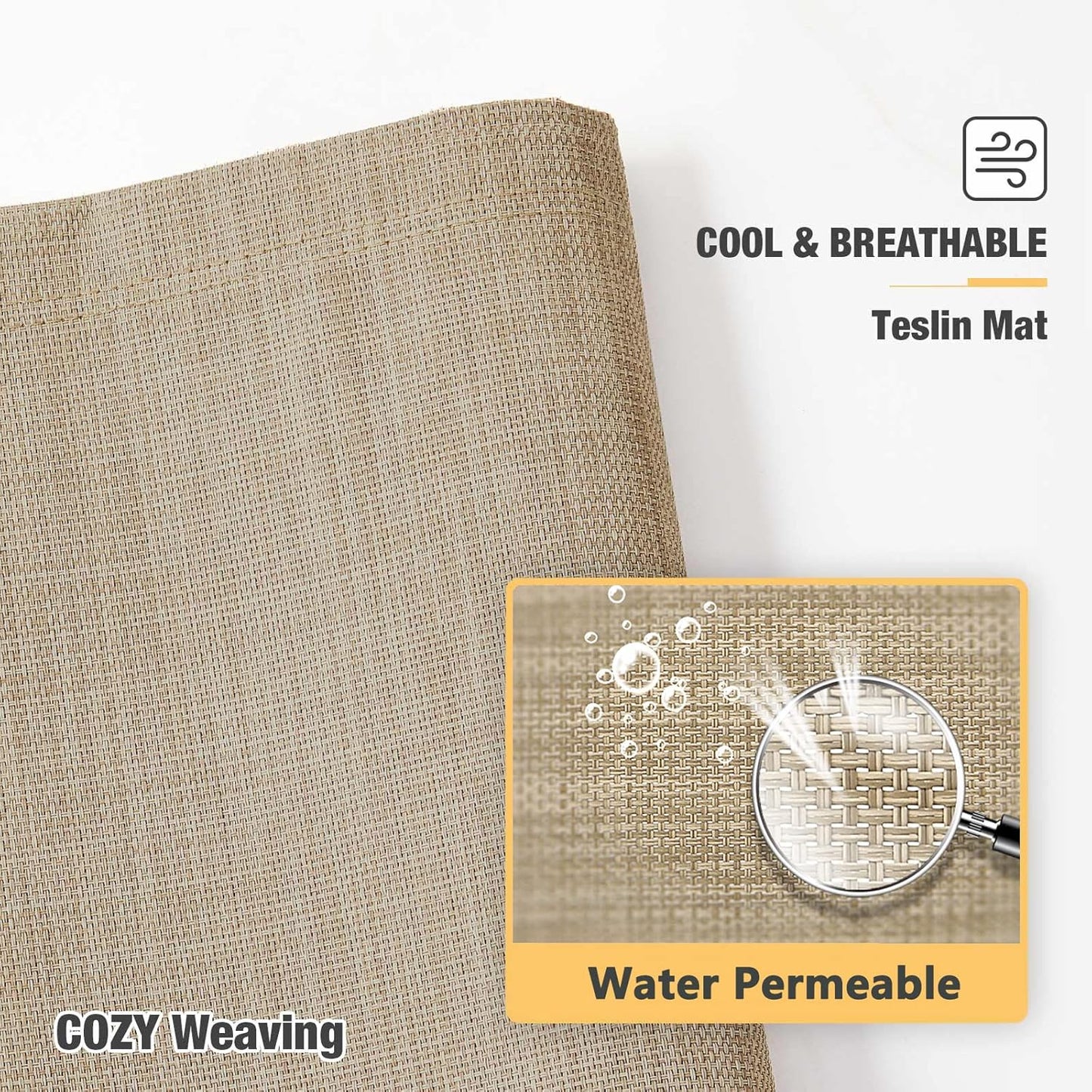 Veehoo Chew Proof Elevated Dog Bed - Cooling Raised Pet Cot - Silver Aluminum Frame and Durable Textilene Mesh Fabric, Unique Designed No-Slip Feet for Indoor or Outdoor Use, Beige Coffee, Large