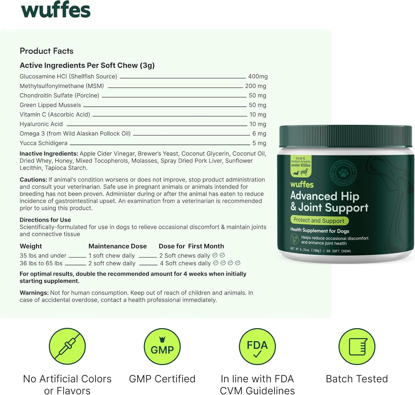 Wuffes Hip and Joint Supplement for and 23-in-1 Multivitamin Bundle for Dogs (Small & Medium Breed)