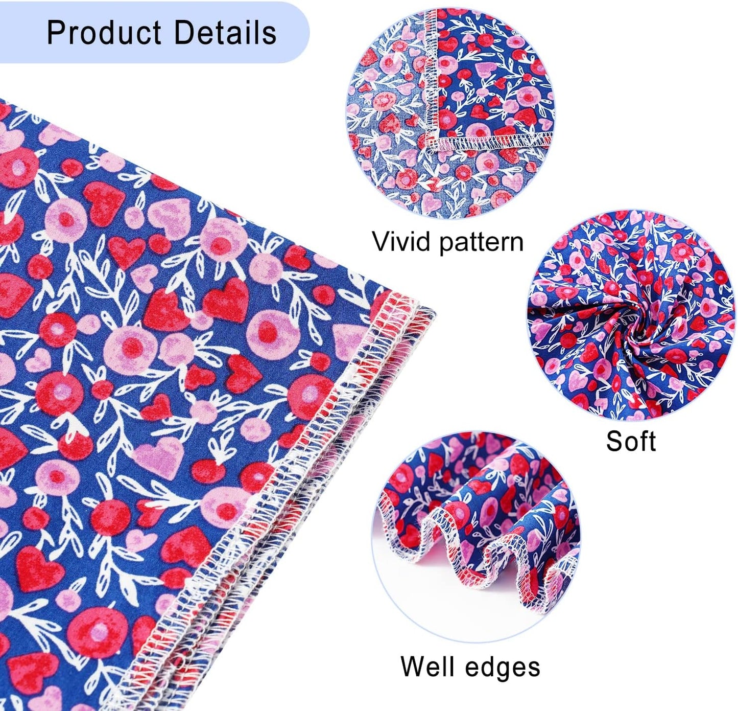 E-Clover Cute Girl Dog Bandanas & Matching Scrunchie Set Heart Dog Bandana Scarf with Bow Hair Ties for Medium Large Dogs Pet Owner Mom Gifts Pink Floral