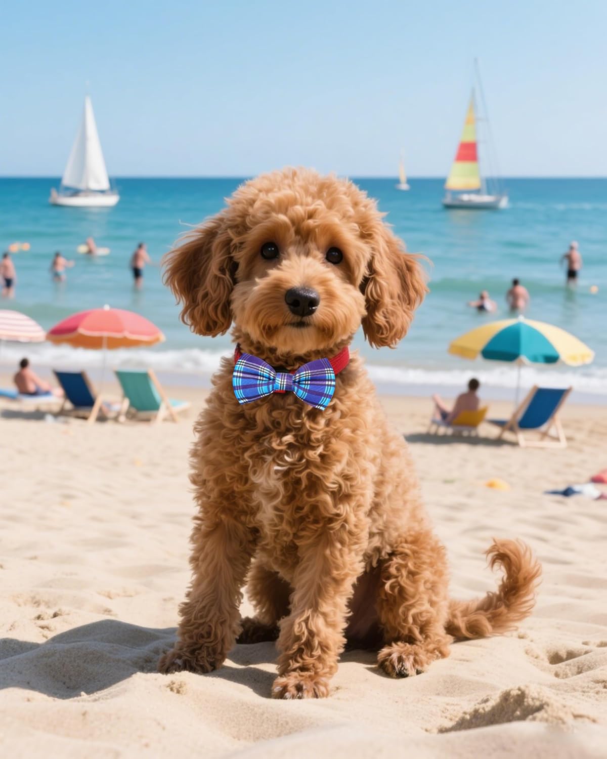 PET SHOW 10 Pack Plaid Small Dog Bow Ties Sliding Collar Attachments Puppy Cats Classic Bowties for Medium Dogs Rainbow Bowknots Christmas Party Holiday Pet Grooming Accessories(Small)