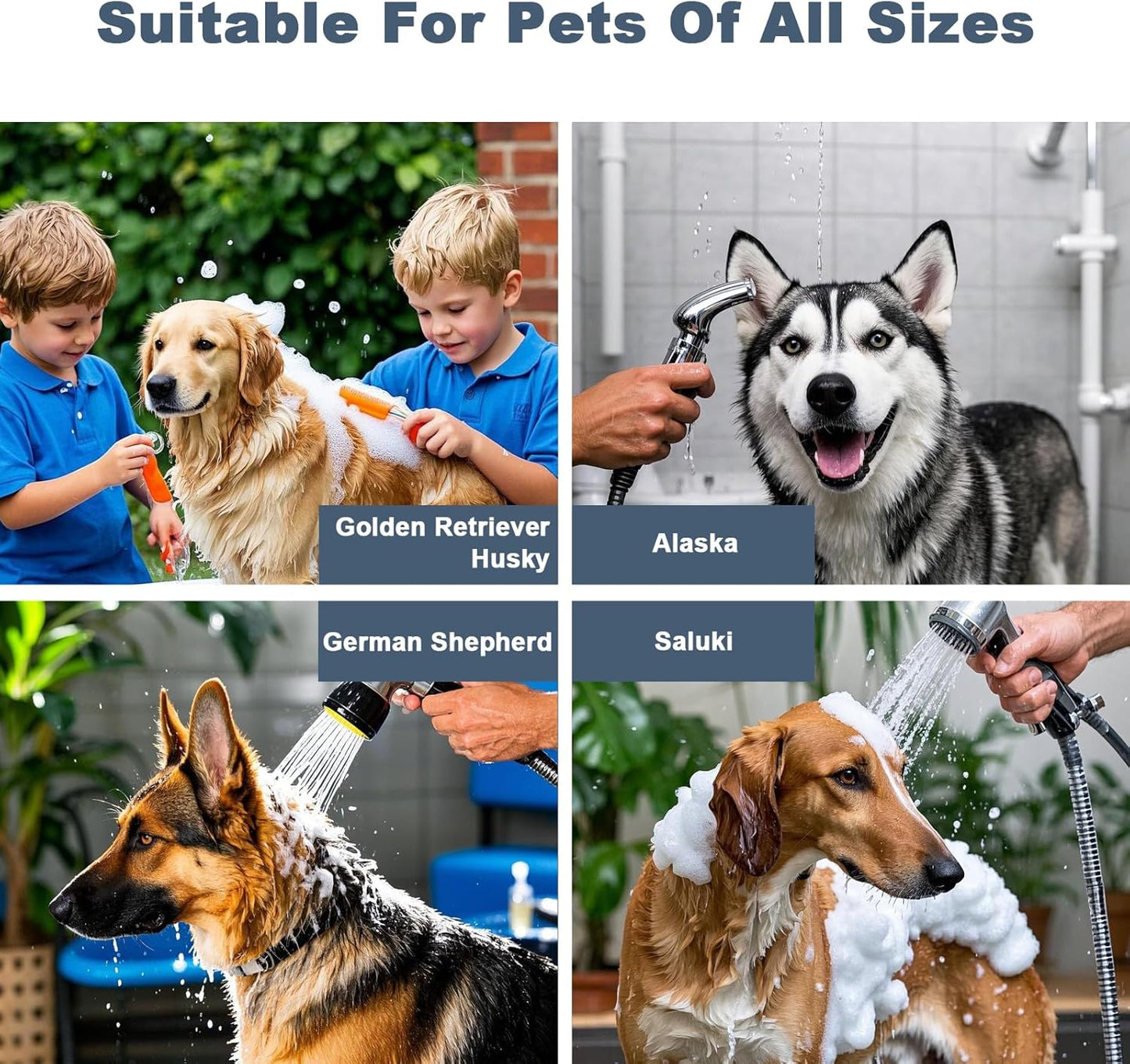 62" Professional Stainless Steel Dog Bathing Station, Large Dog Washing Station W/Dog Bath Brush, Washing Gloves, Floor Grate, Dog and Cat Bath Tub, Dog Washing Sink (62 Inch Left Door)