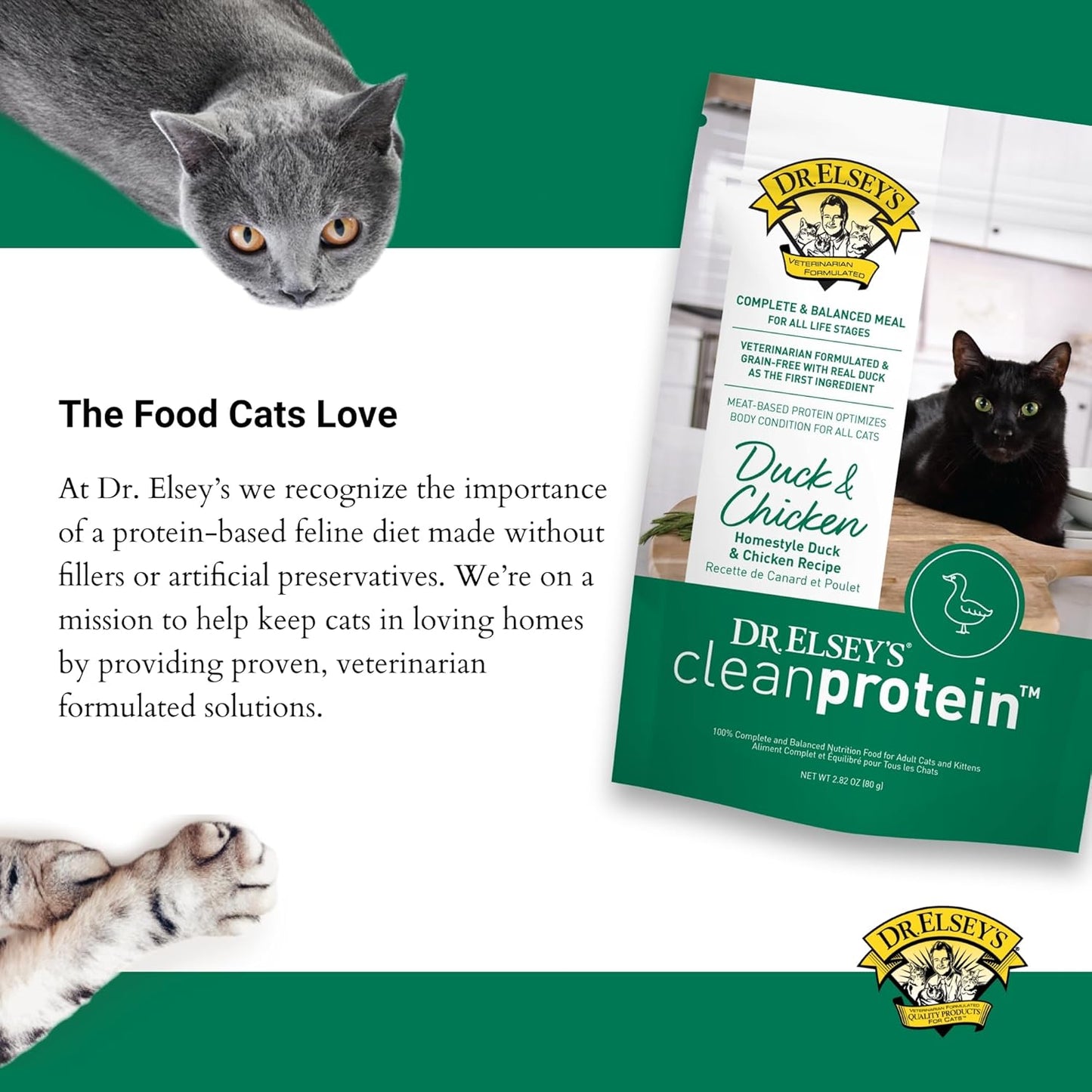 Dr. Elsey's® cleanprotein® Duck & Chicken Homestyle Recipe All-Meat Pouch (Pack of 12)