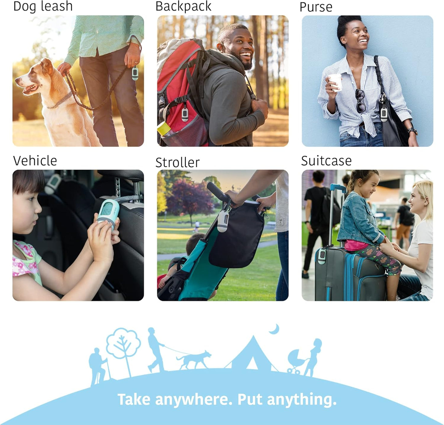 SVD.PET Dog Poop Bag Dispenser, Retractable Waste Bag Fits Any Dog Leash, 15 Waste Bags, Poop Bag Holder, Doggy Walking Accessory (Columbia Blue)