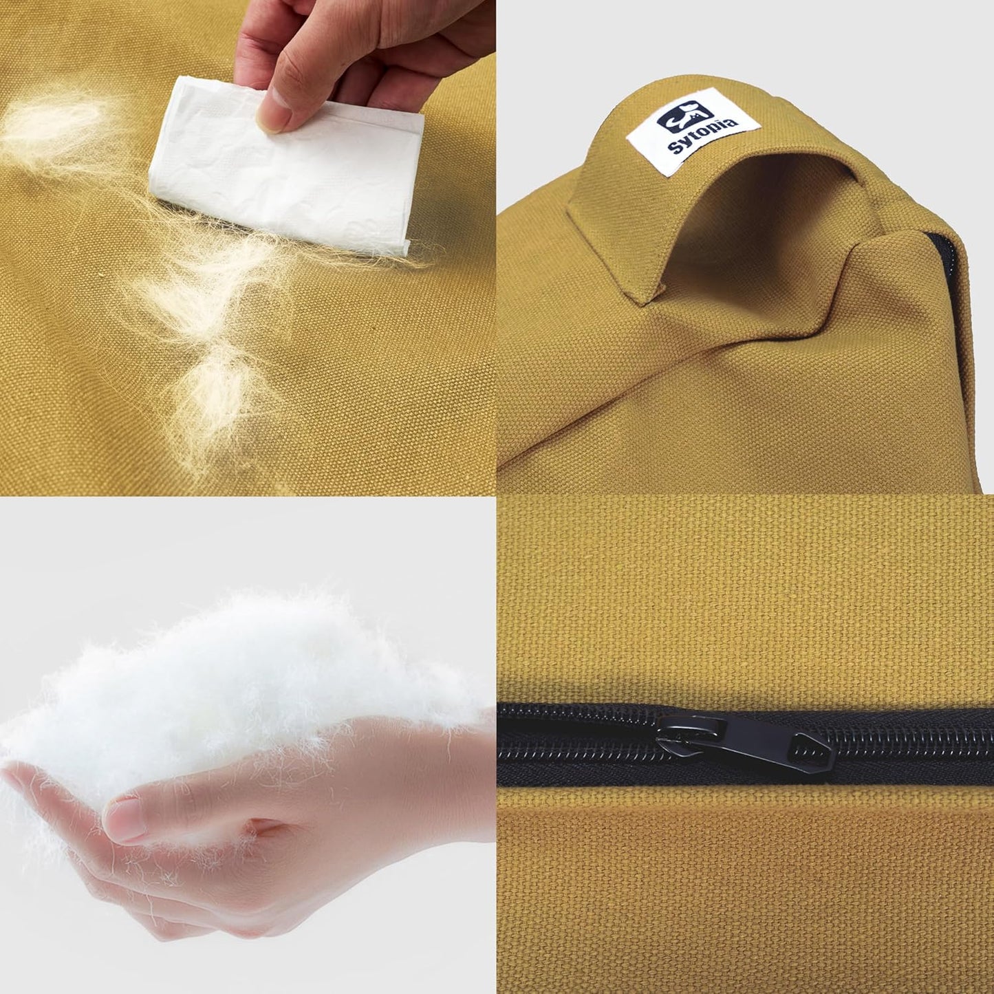 Sytopia 42-Inch Canvas Outdoor Dog Bed, Waterproof & Washable with Removable Cover, Ideal for Medium & Large Dogs, Chew-Proof Great for Indoor, Outdoor, Crate, or Patio Use (Yellow)