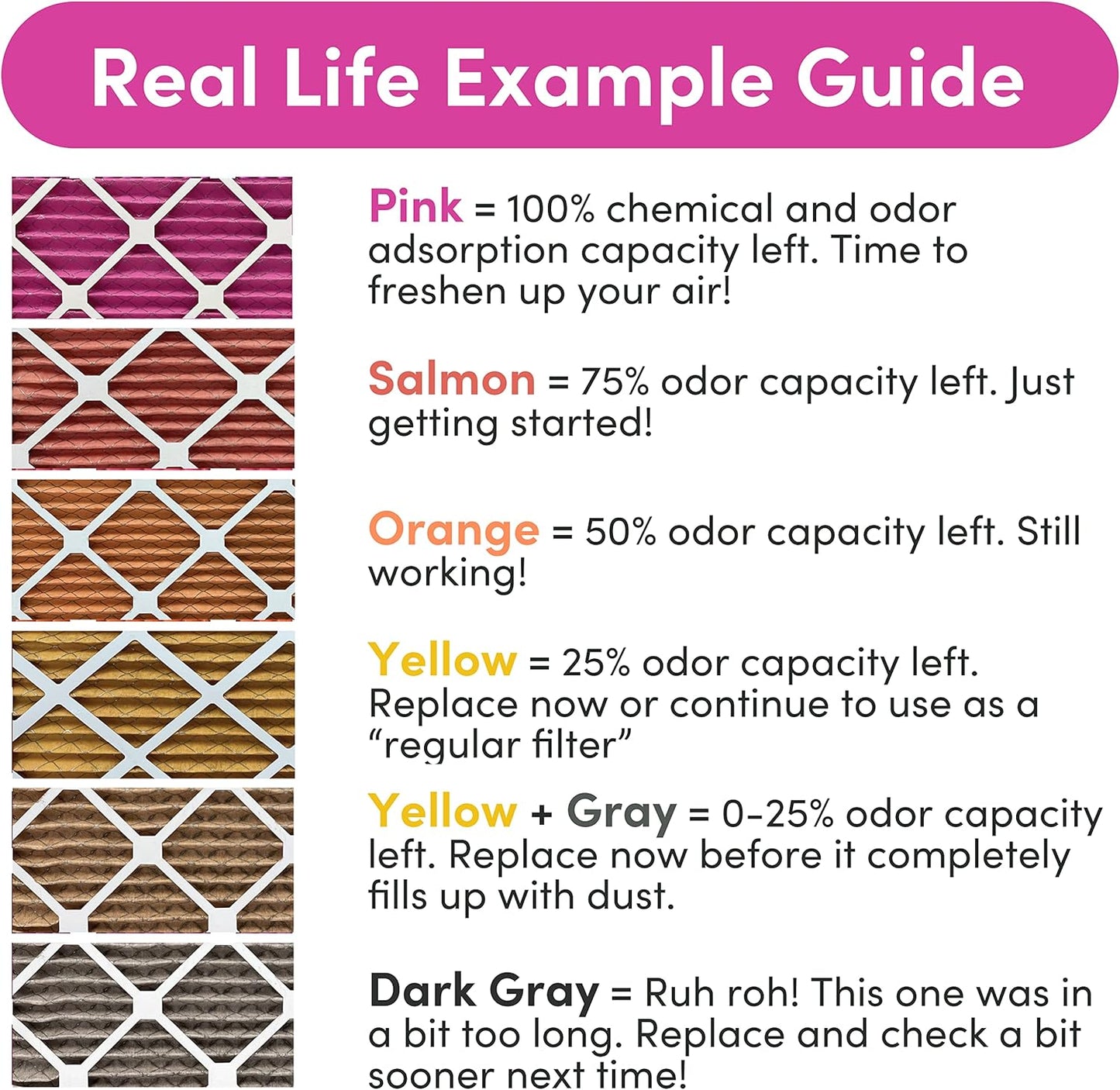 Colorfil 18x24x1 Air Filter (2-Pack) | Made in the USA | Color Changing | Remove Cat and Dog Odor | MERV 8 for Pet Hair Dander and Dust | 17.5"x23.5"x0.75" Exact Size