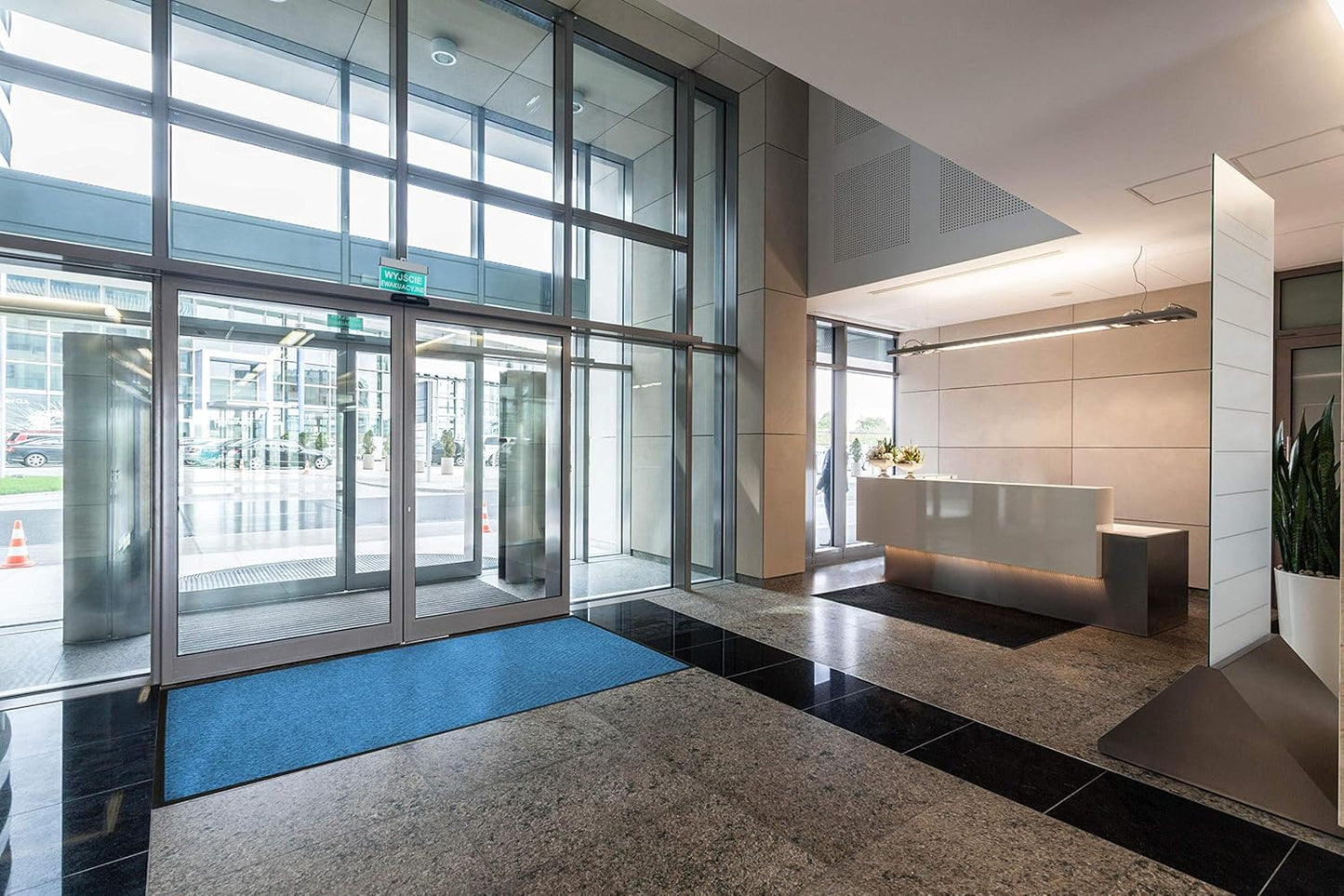 WaterHog Diamond | Commercial-Grade Entrance Mat with Rubber Border – Indoor/Outdoor, Quick Drying, Stain Resistant Door Mat (Navy, 6' x 12')