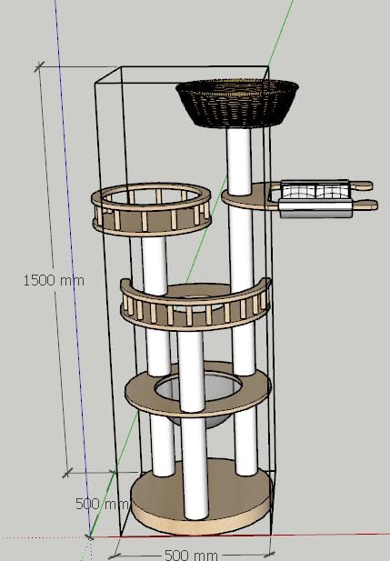 Modern Wood Cat Tree for Large Cats,Luxury Rattan Oak Cat Trees Towers，Rattan Cat Tree with Capsule &Hammock，3 Weaving Cat Nests & Washable, Sisal Scratching Posts, for Indoor Cats, (Large 02)