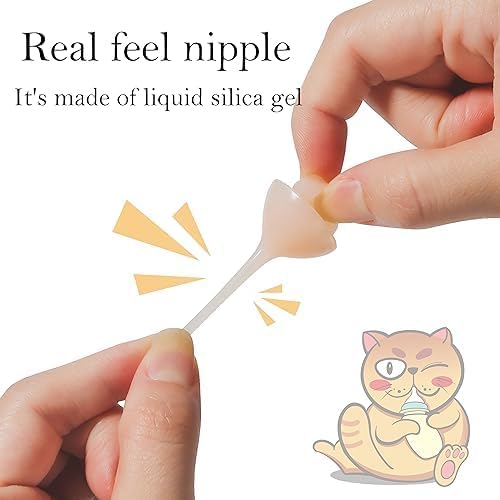 Silicone Feeding Nipples and Syringes for Newborn Kittens, Puppies, Small Animals, Rabbits Dongdong pet