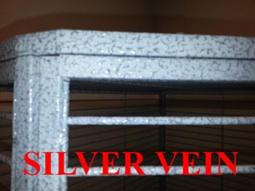 New Corner Open Playtop Parrot Bird Cage - 36” X 25” X 61”H - 4 Colors Available (Silver Vein)