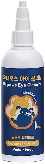 UNIPAWS Pet Tear Stain Remover & Eye Area Cleaner – Vet-Recommended Grooming Solution for Dogs & Cats – Reduces Stains, Comforts Watery, Itchy Eyes – Probiotic & Plant-Based Formula, 5.1 fl oz