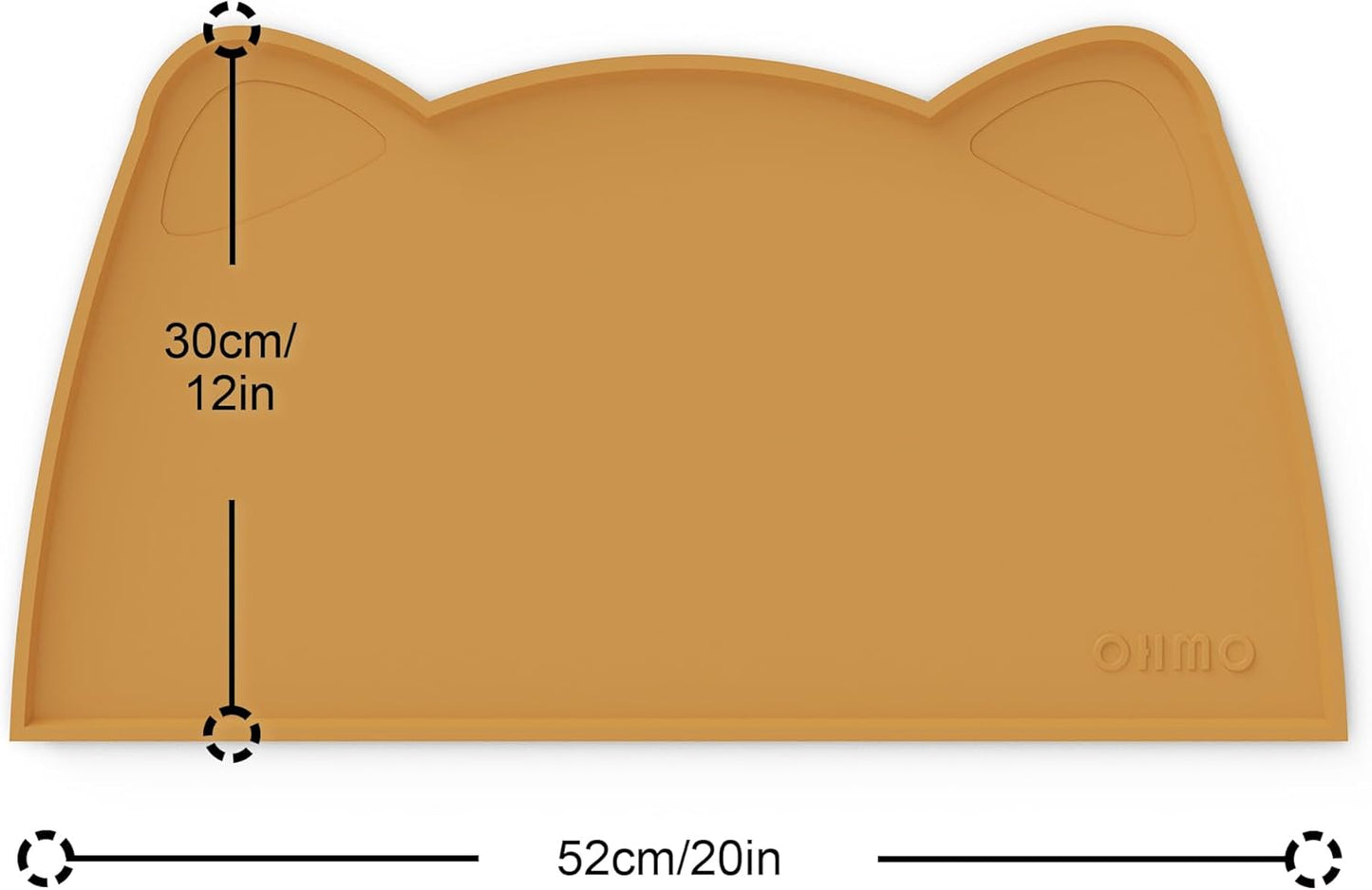 OHMO - Cat Food Mat, Silicone Pet Feeding Mat for Floor Non-Skid Waterproof Dog Water Bowl Tray, Easy to Clean Pet Placemat