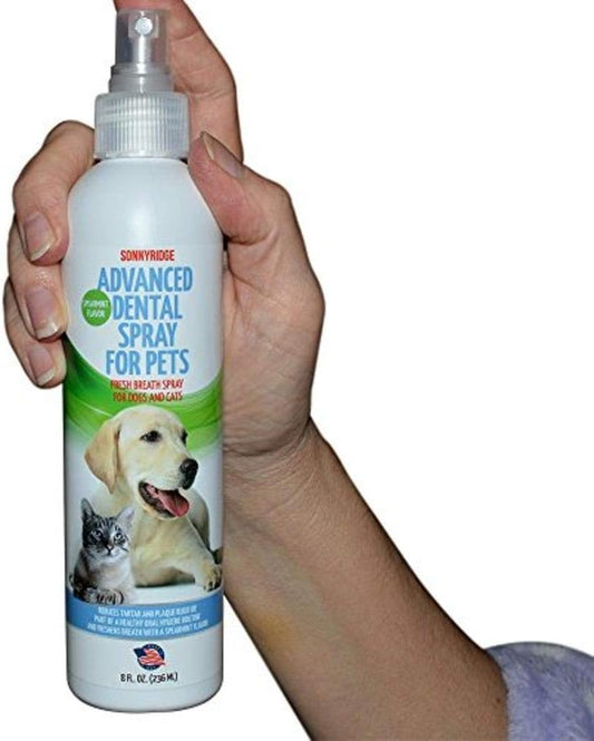 Dog Dental Spray Removes Tartar, Plaque and Freshens Breath Instantly. The Most Advanced Dental Spray for Healthy Teeth, Gums and Oral Health Care for Your Dog, Cat or Pet - 1-8 oz. Bottle