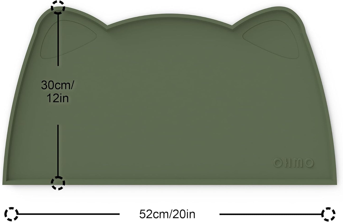 OHMO - Cat Food Mat, Silicone Pet Feeding Mat for Floor Non-Skid Waterproof Dog Water Bowl Tray, Easy to Clean Pet Placemat