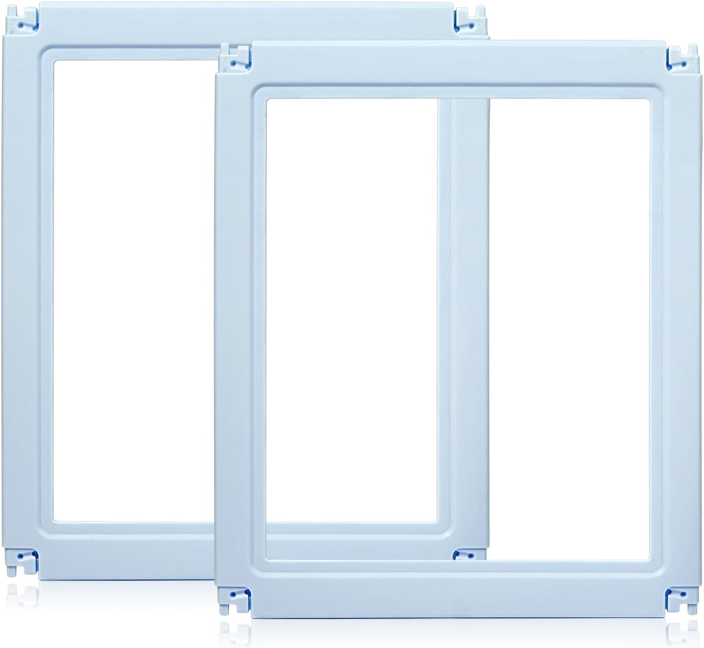 DIY Clear Acrylic Dog Playpen House,Quick Easy Assembly and Disassembly,Strong Floor Suction,Indoor and Outdoor Use,Easy Cleansing Puppy Fence (Sky Blue, 23.6" H, 2PCS)