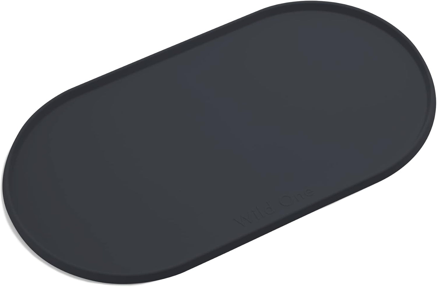 Wild One - Dog & Cat Placemat for Food & Water - Silicone, Non-Slip, Non-Toxic - Great for Travel - Standard (Black)