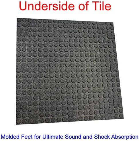 American Extreme Rubber Gym Mat - 1 Inch Thick Colorful Mats - Superior Shock & Sound Absorbing - 35% Red/Grey/White 100 Pack (Covers 400 Sq Ft)