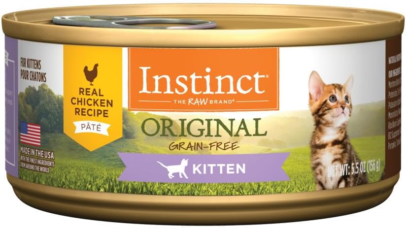Instinct Original Kitten Wet Cat Food, Pate, Grain-Free - Real Chicken, 5.5 oz. Cans (Pack of 12)