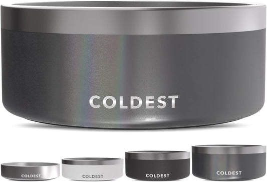 Coldest Dog Bowl - Anti Rust Metal, Non Slip, 3 Layers Insulated Stainless Steel Dog Bowls - Spill Proof & Heavy Duty - Water Bowl for Dogs, Cats & Pets, Dish Washer Safe (100 oz,Stardust Glitter)
