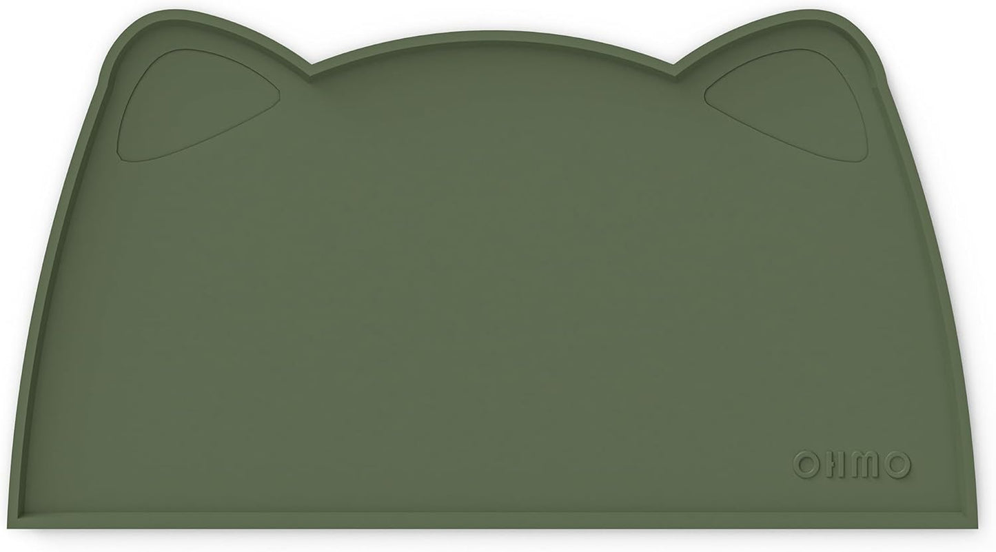 OHMO - Cat Food Mat, Silicone Pet Feeding Mat for Floor Non-Skid Waterproof Dog Water Bowl Tray, Easy to Clean Pet Placemat