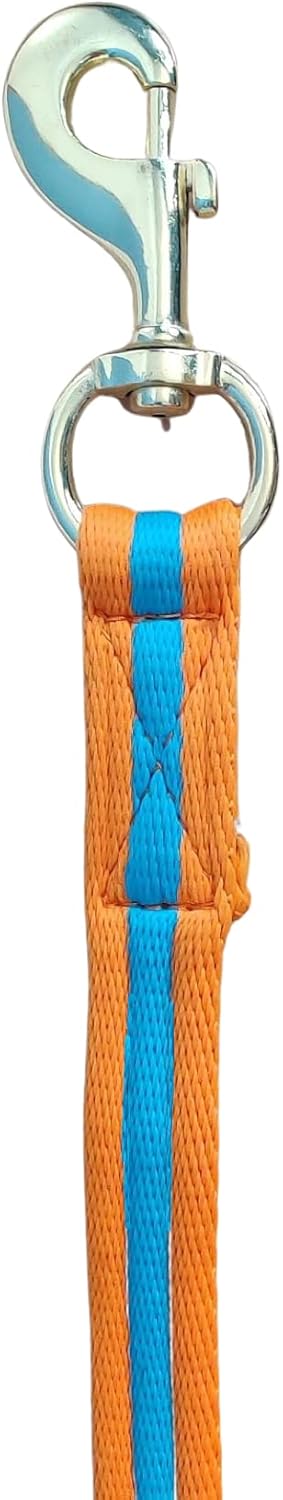 Soft Padded Lunge Line Rein Lead for Horses 27ft Looped Handle Swivel Clip (Orange/Turquoise)