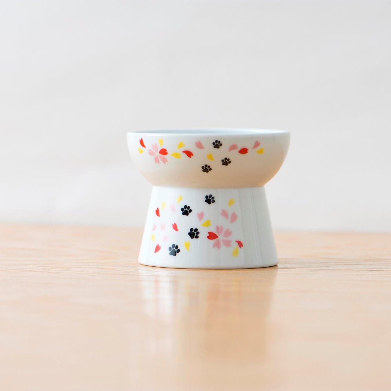 Necoichi Raised Stress Free Cat Food Bowl, Elevated, Backflow Prevention, Dishwasher and Microwave Safe, No.1 Seller in Japan! (Sakura Limited Edition, Large)